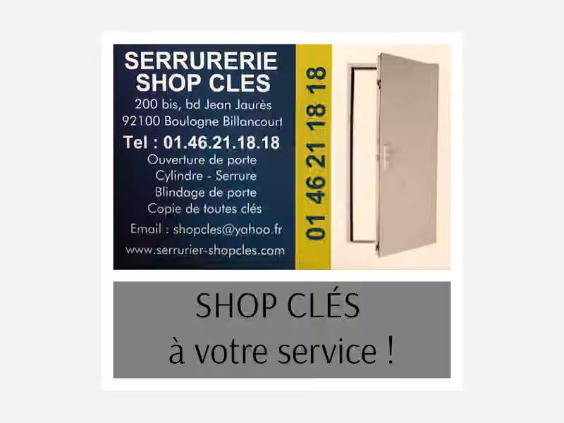 Shop Clés - serrurier Boulogne Billancourt 92